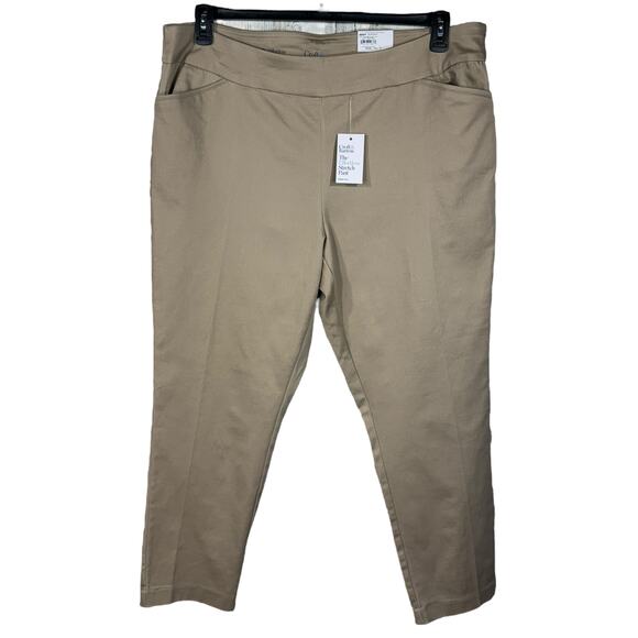 Croft & Barrow SZ 20W Straight Pants Stretch Pull-On Mid-Rise Flat Front Pockets - Picture 1 of 10